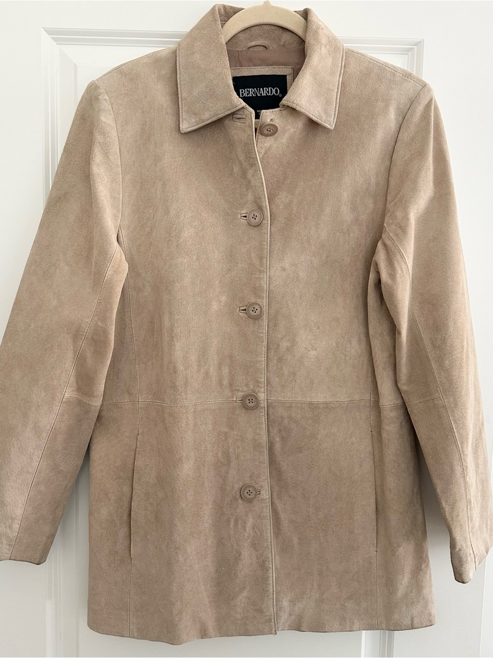 Vintage Genuine Suede Oversized 90s Style Light Tan/ Sand /Beige Jacket - Spring